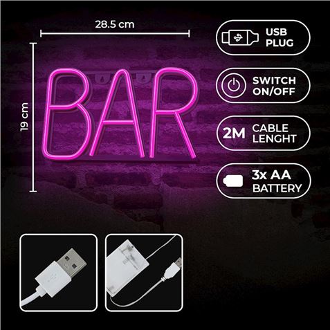 LAMPARA DECORATIVA NEON LED BAR FOREVER - RTV100301-1