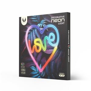 LAMPARA DECORATIVA NEON LED LOVE IN HEART FOREVER - RTV100439-2