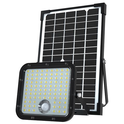 REACONDICIONADO FOCO LED SOLAR 30W 4800LM CON SENSOR + MANDO ELBAT - EB0439