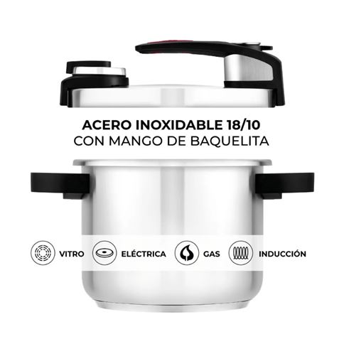 OLLA RAPIDA TEKNA 22CM 7 LITROS INOX BRA - A185603-2