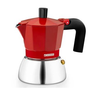 CAFETERA ITALIANA 3 TAZAS INDUCCION INOX ROJA MONIX - M863103