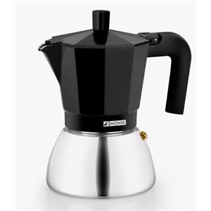 CAFETERA ITALIANA 3 TAZAS INDUCCION INOX NEGRA MONIX - M863003