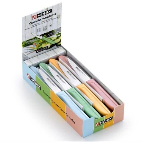 PACK EXPOSITOR 24 CUCHILLOS MONDADORES COLORES SURTIDOS MONIX - M219900