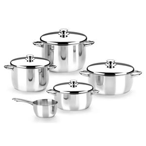 BATERIA DE COCINA 9 PIEZAS ACERO INOX OPTIMA TAPAS ACERO MONIX - M450055