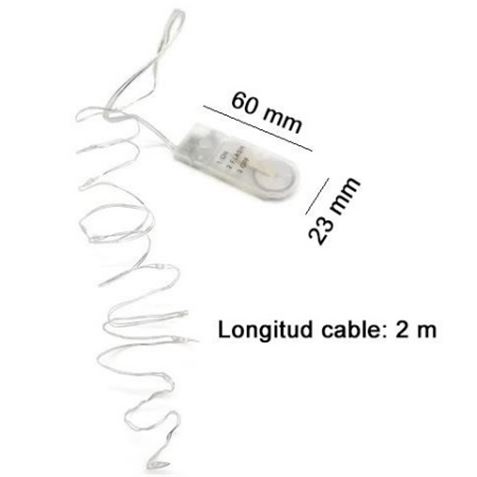 HILO LUMINOSO FUNCION FLASH CON MANDO 20 LEDS 2 METRO BLANCO FRIO - 00231-BL-1