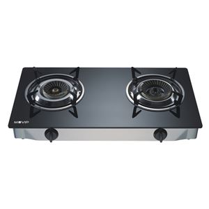 REACONDICIONADA COCINA GAS INOX 2 FUEGOS CRISTAL TEMPLADO MUVIP - MV0384