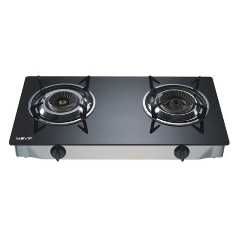 REACONDICIONADA COCINA GAS INOX 2 FUEGOS CRISTAL TEMPLADO MUVIP - MV0384