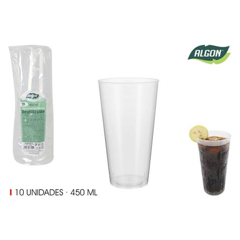 SET 10 VASOS COCKTEL / COMBINADO 450ML ALGON - BA01054377702-1