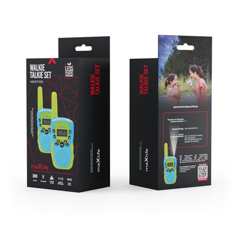 PACK 2 WALKIE TALKIE MXWT-200 VERDE-AZUL MAXLIFE - OEM0200600-2