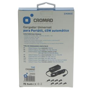 REACONDICIONADO CARGADOR UNIVERSAL AUTOMÁTICO 45W CROMAD - CR0802-2 (4) REACONDICIONADO CARGADOR UNIVERSAL AUTOMÁTICO 45W CROMAD - CR0802-2 (4)