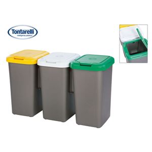 SET 3 PAPELERAS DE RECICLAJE DE 25LITROS TONTARELLI - 8105744CA28