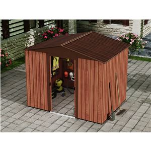 CASETA DE METAL | PUERTAS CORREDERAS 185X245X208CM (4.5M2) EFECTO MADERA SG - SG0120