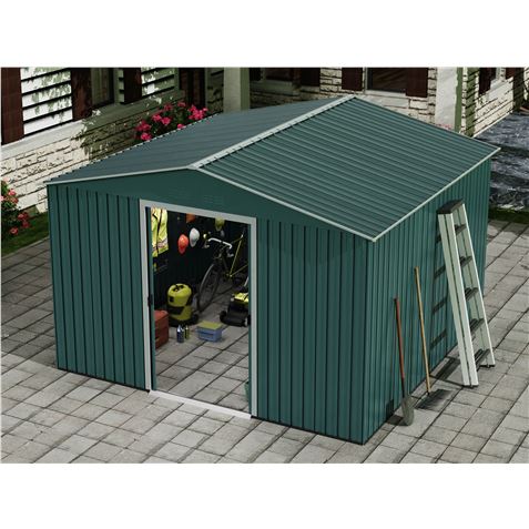 CASETA DE METAL | PUERTAS CORREDERAS 300X304.5X214.5CM (9.14M2) VERDE SUNGA - SG0127