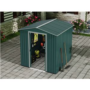 CASETA DE METAL | PUERTAS CORREDERAS 185X181X200CM (3.36M2) VERDE SUNGARDEN - SG0124