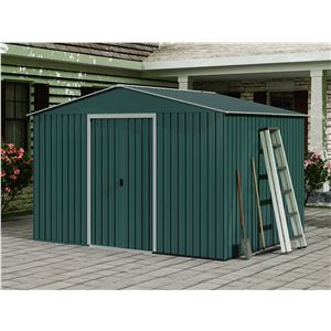 CASETA DE METAL | PUERTAS CORREDERAS 304.5X243X214.5CM (7.4M2) VERDE SUNGAR - SG0126-1