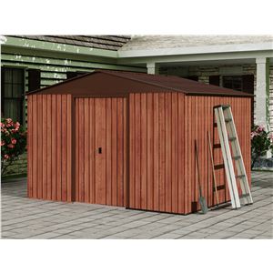 CASETA DE METAL | PUERTAS CORREDERAS 304.5X243X214.5 (7.4M2) EFECTO MADERA - SG0121-1
