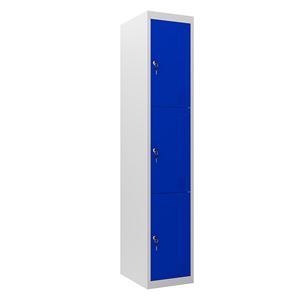 TAQUILLA METÁLICA 3 PUERTAS 1800X300X500MM AZUL CROMAD - CR1185