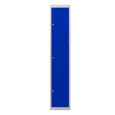 TAQUILLA METÁLICA 3 PUERTAS 1800X300X500MM AZUL CROMAD - CR1185-1