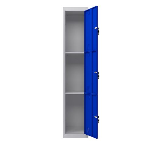 TAQUILLA METÁLICA 3 PUERTAS 1800X300X500MM AZUL CROMAD - CR1185-2