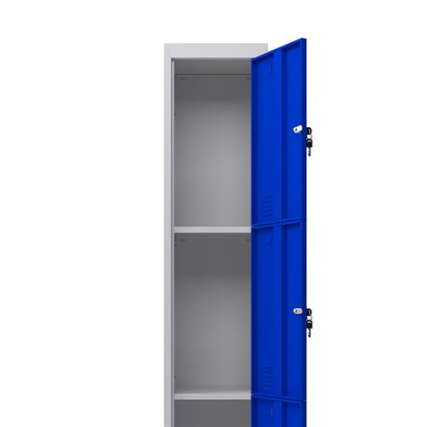 TAQUILLA METÁLICA 3 PUERTAS 1800X300X500MM AZUL CROMAD - CR1185-3