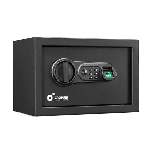 CAJA FUERTE ELECTRÓNICA CON DETECTOR DE HUELLA 200X310X200MM CROMAD - CR1196