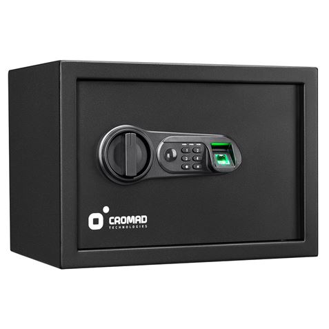 CAJA FUERTE ELECTRÓNICA CON DETECTOR DE HUELLA 250X350X250MM CROMAD - CR1197