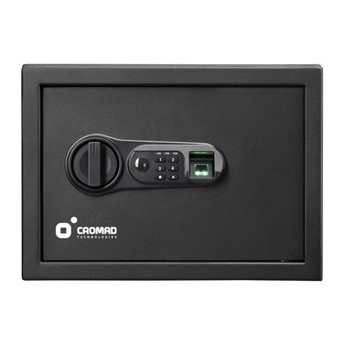 CAJA FUERTE ELECTRÓNICA CON DETECTOR DE HUELLA 250X350X250MM CROMAD - CR1197-2