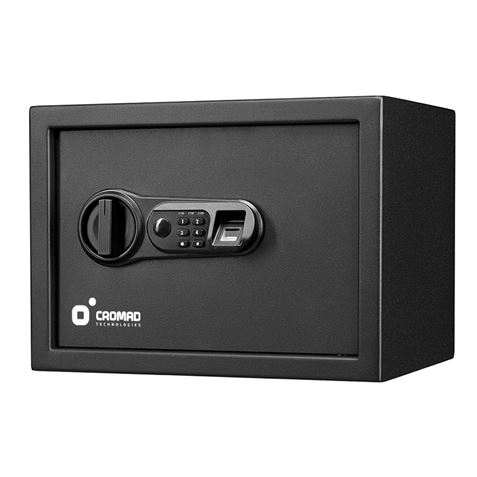 CAJA FUERTE ELECTRÓNICA CON DETECTOR DE HUELLA 250X350X250MM CROMAD - CR1197-5