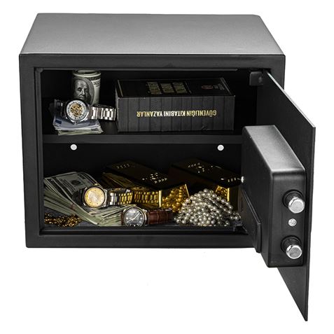 CAJA FUERTE ELECTRÓNICA CON DETECTOR DE HUELLA 300X380X300MM CROMAD - CR1198-4