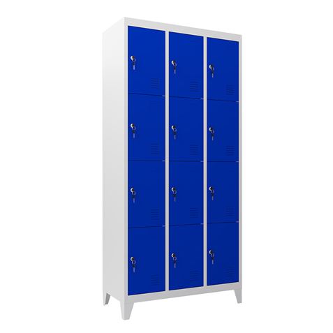 TAQUILLA METÁLICA CON PATAS 12 PUERTAS 1900X1000X500MM AZUL CROMAD - CR1188
