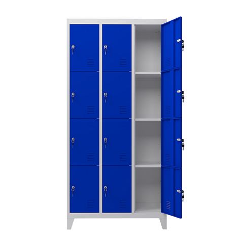 TAQUILLA METÁLICA CON PATAS 12 PUERTAS 1900X1000X500MM AZUL CROMAD - CR1188-2