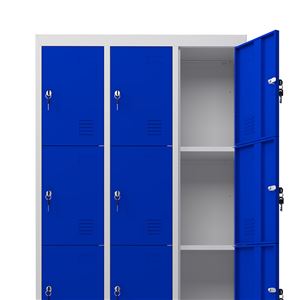 TAQUILLA METÁLICA CON PATAS 12 PUERTAS 1900X1000X500MM AZUL CROMAD - CR1188-3