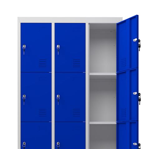 TAQUILLA METÁLICA CON PATAS 12 PUERTAS 1900X1000X500MM AZUL CROMAD - CR1188-3