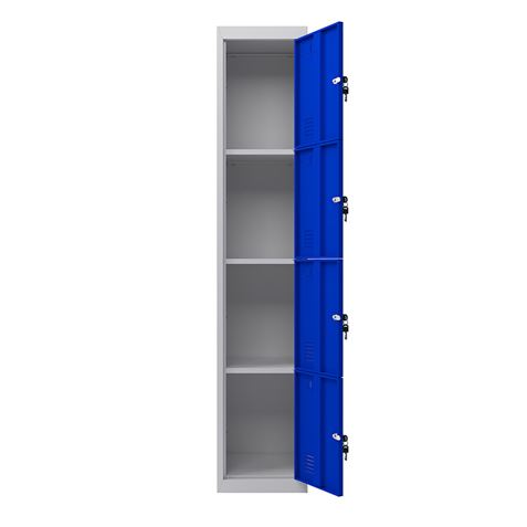 TAQUILLA METÁLICA 4 PUERTAS 1800X300X500MM AZUL CROMAD - CR1186-2