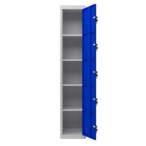 TAQUILLA METÁLICA 5 PUERTAS 1800X300X500MM AZUL CROMAD - CR1187-2