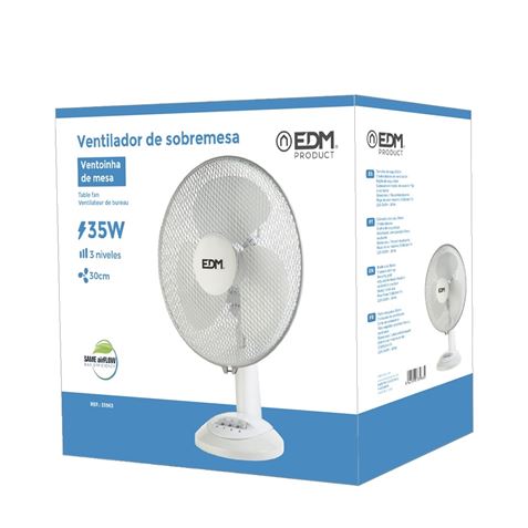 REACONDICIONADO VENTILADOR SOBREMESA BLANCO 35W | ASPAS 30CM EDM - 33963_2