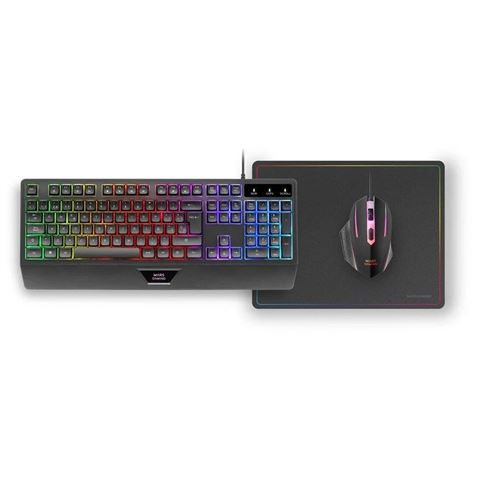 PACK GAMING TECLADO H-MEC | RATON | ALFOMBRILLA RGB MCP124 MARS GAMING - MCP124ES