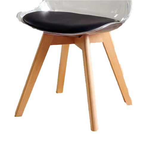 PACK 2 SILLAS DESIGN D1000 TRANSPARENTES + COJÍN NEGRO MUVIP - MV0609-2