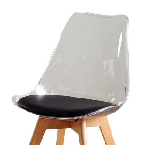PACK 2 SILLAS DESIGN D1000 TRANSPARENTES + COJÍN NEGRO MUVIP - MV0609-3