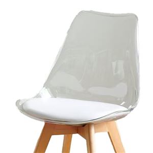 PACK 2 SILLAS DESIGN D1000 TRANSPARENTES + COJÍN BLANCO MUVIP - MV0608-3