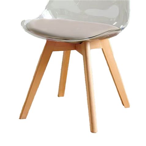 PACK 2 SILLAS DESIGN D1000 TRANSPARENTES + COJÍN MARRÓN MUVIP - MV0610-2