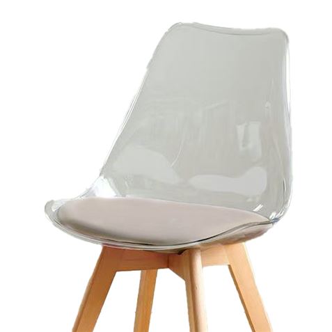 PACK 2 SILLAS DESIGN D1000 TRANSPARENTES + COJÍN MARRÓN MUVIP - MV0610-3