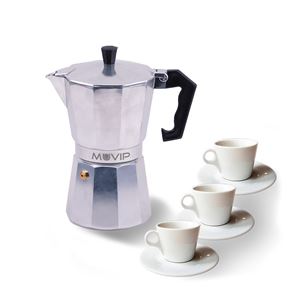 CAFETERA 3 TAZAS ALUMINIO ANTIADHERENTE MUVIP - MV0600