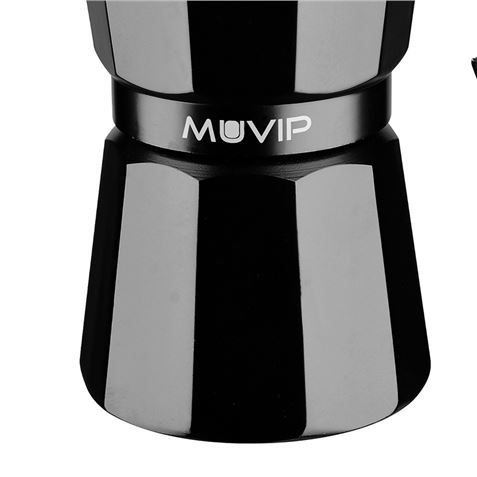 CAFETERA 3 TAZAS ALUMINIO NEGRO MATE ANTIADHERENTE MUVIP - MV0606-2