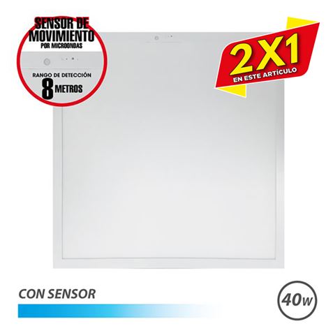 PANEL LED 60X60 40W | 4600LM | LUZ FRIA | CON SENSOR ELBAT (2 X 1)