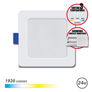 REAC DOWNLIGHT CUADRADO 24W | 1920LM 3 TEMPERATURAS + SOBREPARED ELBAT
