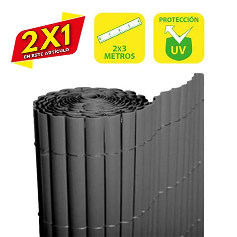 CAÑIZO PLÁSTICO DOBLE CARA 2X3 METROS GRIS OSCURO SUNGARDEN (2 X 1)