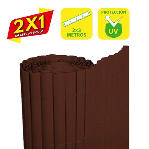 CAÑIZO PLÁSTICO DOBLE CARA 2X3 METROS MARRON OSCURO SUNGARDEN (2 X 1)