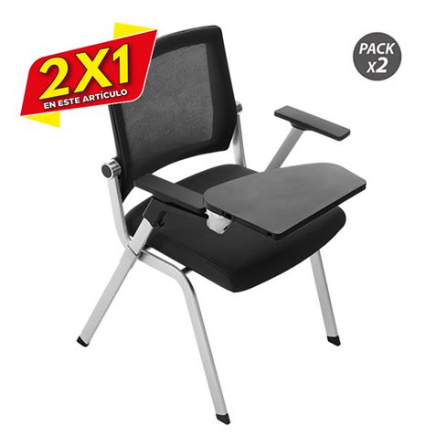 LOTE 2 SILLAS CONFIDENTE CON PALA ABATIBLE PARA ESCRITURA CROMAD (2 X 1)