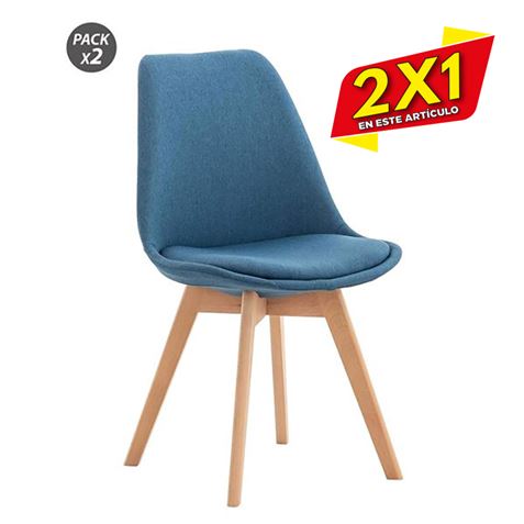 PACK 2 SILLAS DESIGN D400 TELA AZUL OSCURO MUVIP (2 X 1)